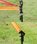 Ultra Lightweight 12 Inch Camping Hammer Multitool With Three In One Design for Nail Driving Stake Puller in bright orange