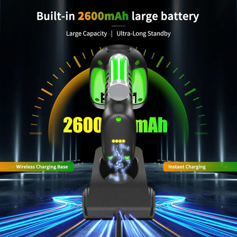RD Series 2D QR Industrial Bluetooth Barcode Scanner With Charging Dock RD1950 Built Tough IP67 Waterproof Dust And Drop Protection Shockproof Silicone Casing on charging dock with 2600mAh battery