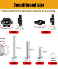 Image showing quantity and size of 30 Piece 1/4-20 T Track Bolts And Knobs Kit For Woodworking Jigs And Fixtures, Includes Washers