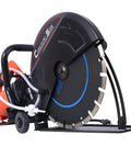 Hardcore 14 Inch Concrete Saw With Water Line And Dust Extraction Port Rips Right Through Concrete And Porcelain 15 Amp Wet Dry Power Tool, side view
