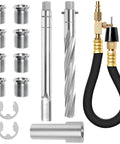 CLLOMAGY 38900 two-valve spark plug thread repair kit with drill bit, driver, thread inserts, hose adapters.