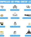 All In One Complete Three Quarter Inch Shop Air Line Kit With 200 Foot HDPE Tubing And Aluminum Rapid Air System parts list