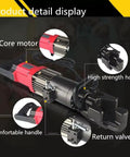 Heavy Duty Hydraulic Rebar Bending Machine showcasing core motor, comfortable handle, high strength hook, and return valve.