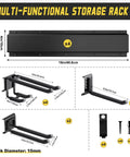 64 Inch Garage Tool Organizer Wall Mount With 18 Adjustable Garden Tool Hanger Rack Heavy Duty Hooks Set Diagram