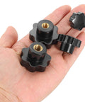 All-In-One 16 Piece Clamping Star Knob Set For Machines With M4 M6 M8 M10 Threads, 7-Point Star Plastic Heads, Brass Insert
