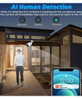 Slick Outdoor WiFi Bullet Security Camera With Heavy Duty Five Megapixel Sensor And Smart AI Human Detection, monitoring entrance.