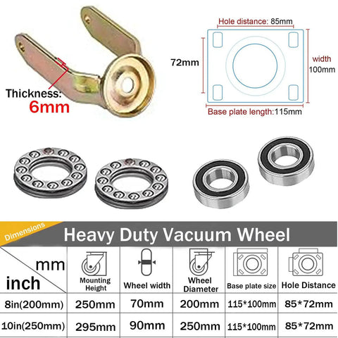 Diagram showing dimensions of Top Plate Swivel for Beefed Up Heavy Duty Caster Wheels with measurements in mm