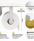 Total Game Changer, Two Shelf Wall Mounted Toilet Paper Holder With Natural Marble Top And Sleek Nickel Finish, features stainless steel and marble.