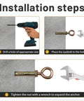 Concrete Eye Bolt Anchor 9/16 Inch By 5-1/2 Inch Heavy Duty Carbon Steel Shoulder Eyebolts installation steps