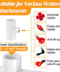 Twelve Piece Automatic Chicken Waterer Pvc Pipe Tee Fitting Kit For Large Coop Heavy Duty Leakproof Threading with various attachments