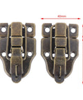 Two Pack Key Hasp Lock Set For Jewelry Boxes And Small Chests, Heavy Duty Iron Toggle Latch Buckle, Antique Metal Style