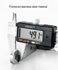 Caliper measuring thickness of Heavy Duty Stainless Steel Door Pivot Hinge, 4.91mm, for 130lb load bearing by Depisuta.