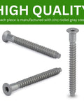 Confirmat Screw Replacement Kit For Flat Pack Furniture 7.0mm Diameter 2.4 Pitch 70mm Or 56 To 58mm Length 4mm Hex Recess Zinc Nickel Steel Pack Of 8 Part 131348 Compatible shown.