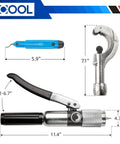 Heavy Duty Pro Grade Hydraulic Tube Expander Swaging Kit With Cutter And Deburring Tool, 7 Expander Heads From 3/8 To 1-1/8 Inch