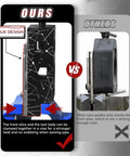 Comparison of adjustable bike saw guide for forks and tubes showing clamping strength and stability in cutting position.