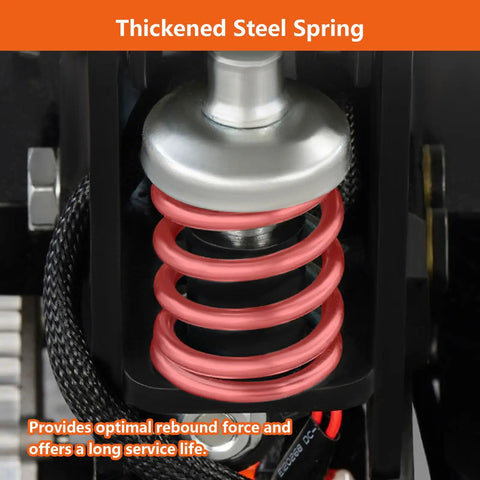 Thickened steel spring detail of Heavy Duty Electric Pallet Jack Truck With 4400 Lbs Capacity, Fully Powered Forklift For Warehouse Logistics.