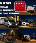Magnetic Wireless Trailer Lights Kit in use on RVs and trucks at night, showcasing LED tow lights and quick install setup.