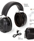 Bluetooth Noise Cancelling Ear Muffs For Mowing, Shooting, And Construction Work 25 dB NRR with cables and case