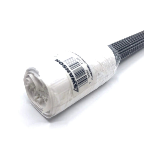 Roll of white marking flags with 15 inch wire staffs, high visibility 2.5x3.5 inch flags for utility lines and landscaping, 100 pack