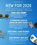 Hydraulic Cable Lug Crimping Kit With 18 Die Sets For 12 AWG Through 2/0 Wire True Hex Dies and various crimped cables.