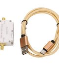 Low Noise RF Amplifier 10 MHz To 6 GHz 20 DB LNA With High Flatness SMA Female Output For Ham Radio GPS Receiver And FM Radio Antenna Boost With Aluminum Alloy Housing A Tough Workhorse shown with Type-C cable