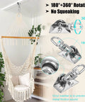 Two Pack Swing Hanger Set 304 Stainless Steel Beefy Heavy Duty Ceiling Mount Swivel Hooks 1763 Lbs Capacity with hammock chair