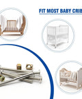 Crib Bunk Bed Hardware Replacement Kit Stainless Steel M6 Hex Socket Head Cap Screws and Barrel Nuts Assortment with 1 Wrench 61 Piece Furniture Fastener Set for Cribs and Home Repairs, with images of screws and various cribs