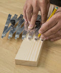 User marking wood with No Sweat Equidistant Measuring Tool For Dialing In Evenly Spaced Marks Smooth Sliding Measure 3.3 To 28 Inches