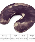 U Shaped Memory Foam Travel Neck Pillow For Black Women With Afro Textured Hair Super Cozy Support To Relieve Fatigue Portable Napping Pillow For Planes Trains And Cars Easy Clean Zip Cover All Day Comfort On The Go with afro design, 29cm by 11.4 inches.