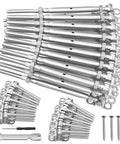 Adjustable 3/16 Inch Cable Railing Kit For 2x2 And 4x4 Wood Posts Stainless Steel Hardware With Swage Toggle Turnbuckle End And Multi Angle For Stair Railing