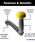 10 Inch One Touch Aluminum Winch Powergrip Handle With Ball Bearing Grip Lightweight And Corrosion Resistant Marine Grade Alloy