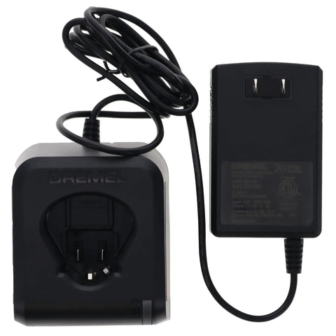 Certified Renewed 12 Volt Cordless Rotary Tool Kit Featuring Variable Speed And Long Lasting Lithium Ion Battery charger with cord.