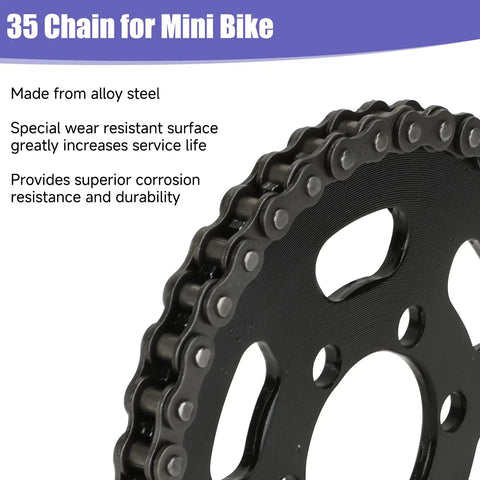 35 Chain Rear Sprocket 40 Tooth Compatible With Mini Bikes Coleman CT100U alloy steel sprocket detail