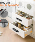 5.7 Inch Aluminum Sliding Barn Door Handle Set For Cabinets And Closets Sturdy Build Cabinet Pull For Drawers Garage Fence And Bunk Bed Safe Handrail With Comfortable Grip Rust Resistant And Long Lasting Black 2 Pack installed on kitchen drawers.