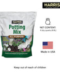 All Purpose Premium Potting Soil Mix With Worm Castings For Indoor And Outdoor Containers, 4 Quarts bag