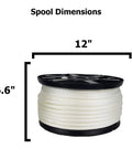 Three Eighths Inch Nylon Rope Solid Braid Utility Cord 250 Foot Spool dimensions 12x6.6 industrial grade UV resistant