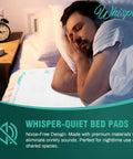 Heavy Duty Disposable Bed Pads 100 Count 30x36 Inch Ultra Absorbent Cloth Backed Incontinence Underpads, quiet design for nighttime use.