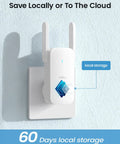 Homebase for Wireless 5MP Doorbell Camera with local storage feature on a wall.