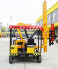 Heavy Duty Guardrail Pile Driver For Highway Posts And Road Construction, Easy Safety Barrier Installation, back view on job site
