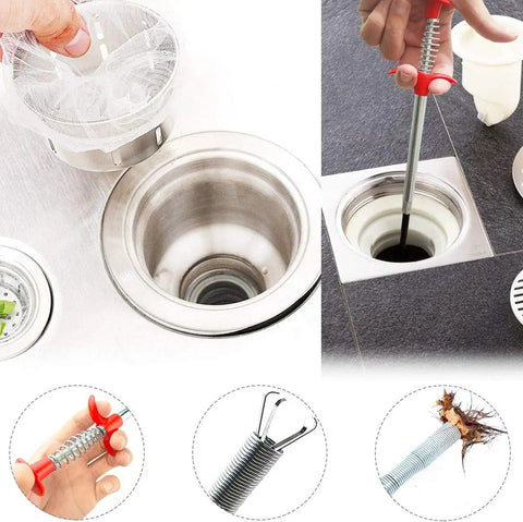 76 Inch Flexible Drain Snake Reacher Tool With Grabber Claw For Easy Clog Removal In Home Sinks Bathrooms Tubs Toilets And Tight Gutter Areas For Deep Cleaning In Tight Spaces