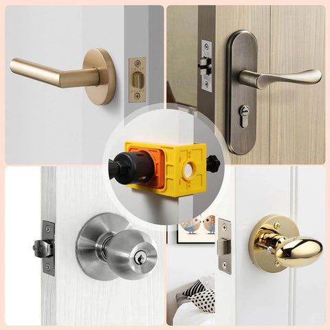 DIY Friendly Heavy Duty Wood Door Lock Installation Kit With C Clamp Jig Guide Template And Carbon Steel Hole Saw Set for doors.