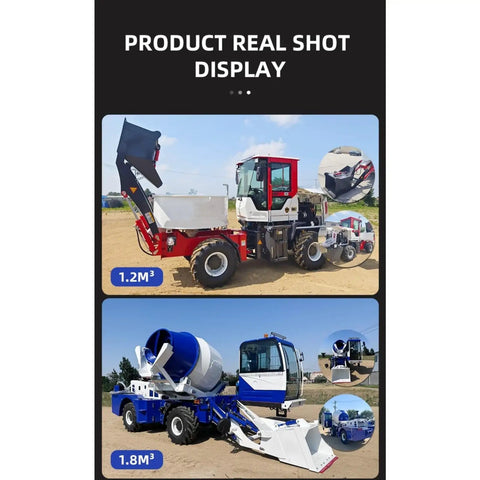 Pro Grade Automatic Concrete Mixer For New Home Projects And Highway Paving Heavy Duty Cement Mixing Machine with 1.2m³ and 1.8m³ capacity in detailed setup.