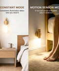 Keep Your Hallway And Patio Hella Bright With These Nifty Rechargeable Motion Sensor Wall Lights That Auto Trigger At Dusk For Hassle Free Mounting And Serious Emergency Backup In A Pair, showcasing constant and motion sensor modes.