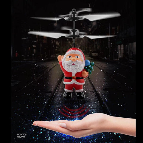 Hand Flying Ball Mini Induction RC Helicopter USB Rechargeable Toy Drone For Teens And Adults with Santa Claus theme hovering