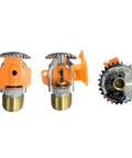 No Worries Quick Response Fire Sprinkler Heads Upright Chrome Spray with 200° rating and half inch NPT hookup.