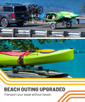 Kayak secured with Retractable Ratchet Straps 1 Inch By 12 Feet Heavy Duty Tie Downs With 1800 Lbs Breaking Strength Each S Hooks