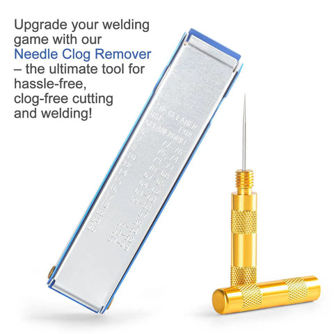 Pro Grade Welding And Carb Cleaning Kit With 13 Cleaning Wire Sizes And Sharp Pick shown with aluminum case and needle tool