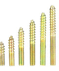110 Pcs M4 Dowel Screws Hanger Bolts Dowel Pins Furniture Connectors Zinc Plated Iron Double Ended Screws For DIY Woodworking