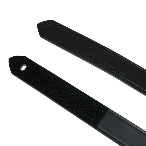 Close-up of Big And Tall Leather Work Belt With No Scratch Design And Hook And Loop Closure, 1 3 Eighths Inch Wide, Made In USA
