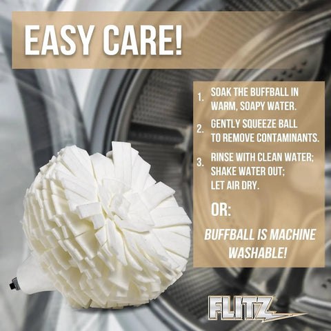 Buff Ball Kit With 1.76 Ounce Metal Polish Paste For Five Inch Drill Buffer Polisher Attachment easy care instructions